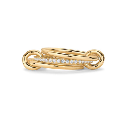 PAVOI 14K Yellow Gold Plated CZ Eternity Interlocking Ring