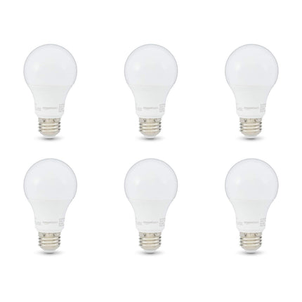 Amazon Basics 60 Watt Equivalent, Soft White, Non-Dimmable, 15,000 Hour Lifetime, A19 LED Light Bulb, 2-Pack