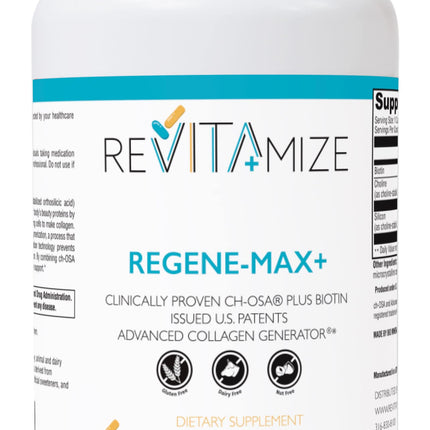 Regene-MAX+ Plus Biotin, Hair, Skin and Nails. Reduce fine Lines and Wrinkles. Increase Collagen Production