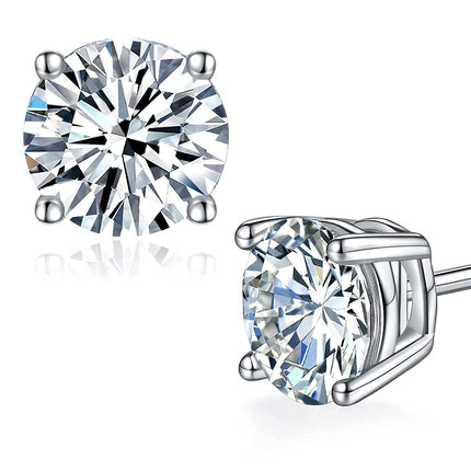 Moissanite Stud Earrings for Women,Sterling Silver 925 Earrings Jewelry Engagement Gifts for Women Men(6.5mm)