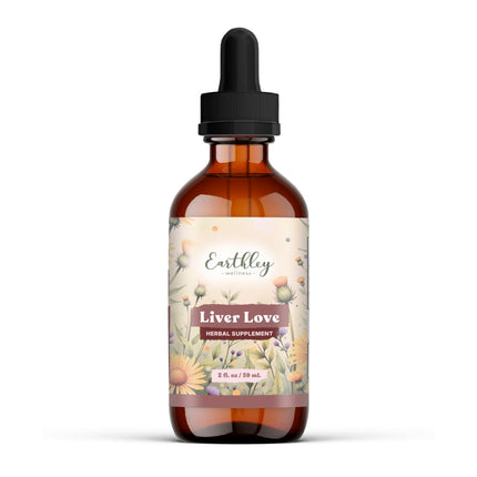 Earthley Wellness Liver Love, Herbal Blend for Liver Support Milk Thistle Seed, Dandelion Root, Peppermint Leaf, and Turmeric Root, Supports Digestion & Wellness, Natural, 2oz (Regular)