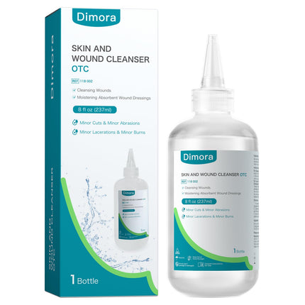 Dimora Skin and Wound Cleanser, First Aid Wound Wash Solution 8oz/237ml