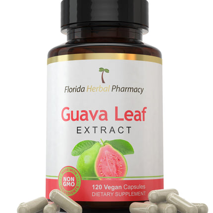 Florida Herbal Pharmacy, Guava Leaf Extract Supplement Capsules 10:1 (120 Capsules),Two Months Supply