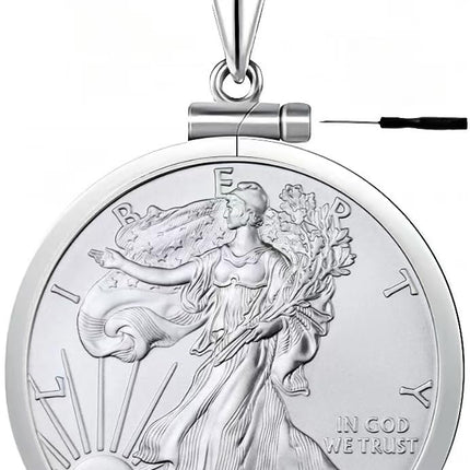 Geruibi Sterling Silver 1 oz Border Screw Top Coin Border is suitable for 40.6mm diameter 2.98mm thickness, Coins Not Included