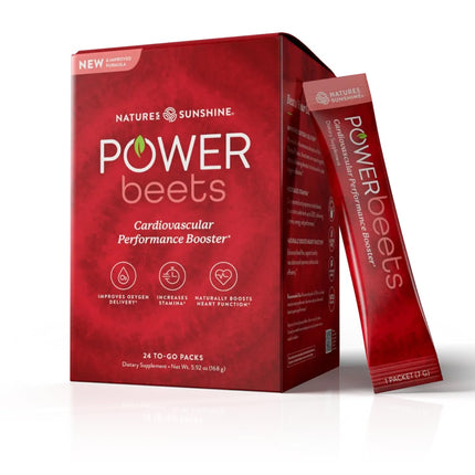 Nature's Sunshine Power Beets – Patented Nutrient Blend of Beet Root Powder and Nutrients to Promote Performance, Mental Clarity, & Vitality – Non-GMO, Soy & Gluten Free – 24 to-Go Packs