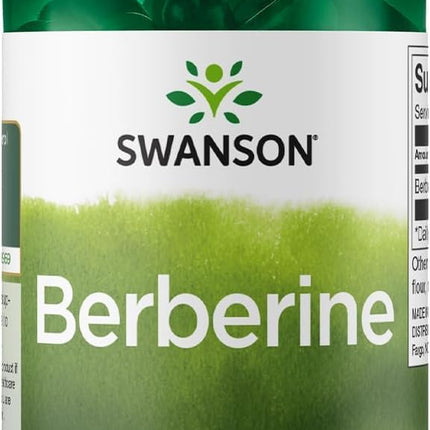 Swanson Berberine HCl Cardiovascular and Metabolic Health Supplement for Health-Conscious Adults - Non-GMO, Vegan, Gluten-Free (60 Vegan Capsules, 400 mg Each)