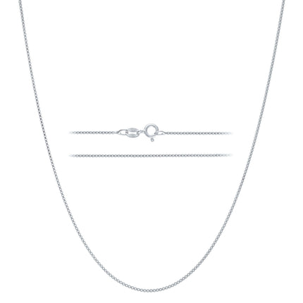 KISPER 925 Sterling Silver Box Chain Necklace for Women, 1mm Diamond Cut