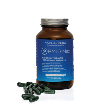Michelle Peiret BM10 Max | Boron Supplement for Men & Women | Boron Complex with Zinc, Biotin 10,000 mcg, MSM, Silica, Saw Palmetto | Hair Skin & Nails + Trace Mineral Support | 60 Veg Capsules