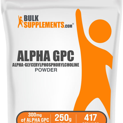 BulkSupplements.com Alpha GPC Powder - Choline Supplements, Alpha GPC 300mg - Unflavored & Gluten Free, 600mg per Serving, 250g (8.8 oz) (Pack of 1)
