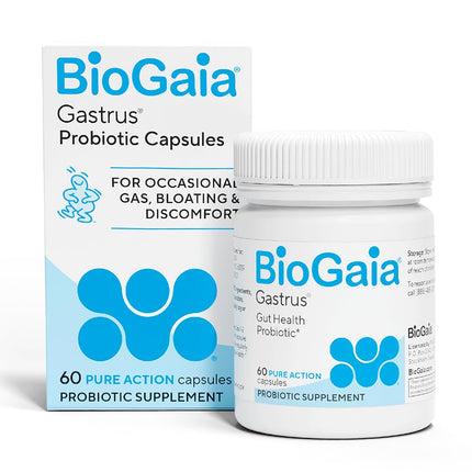 BioGaia Gastrus Gut Health | Probiotic Capsules | Eases Abdominal Discomfort, Gas & Bloating | Promotes Regularity & a Healthy Gut | Supports a Balanced Microbiome | Backed by 30 Years of Research