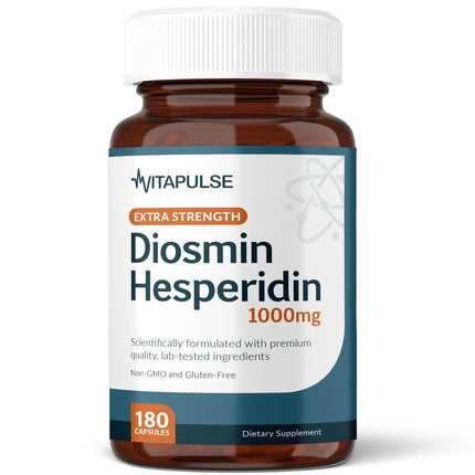 VitaPulse Hesperidin Plus 1000mg Per Serving (180 Vegetarian Capsules) - 90 Days Supply