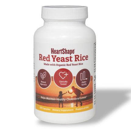HeartShape OTC Red Yeast Rice, 120 Count
