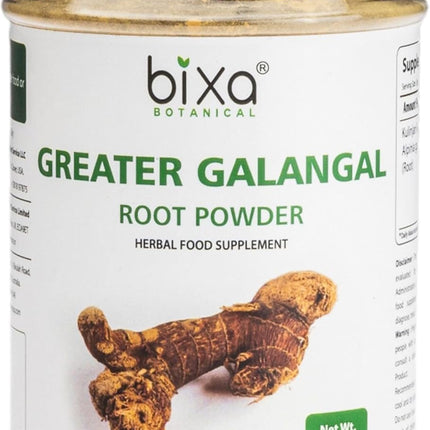 bixa BOTANICAL Greater Galangal Root Powder | Alpinia Galanga (Kulinjan) | Perfect for Soups & Cooking | Ayurvedic Herbal Supplement, Kosher, Steam Treated, Non-GMO, Vegan, 100% Pure | 200g / 7oz