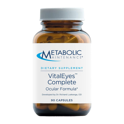 Metabolic Maintenance VitalEyes Complete - Eye Health Supplement with Lutein & Zeaxanthin - Vision & Macular Support - Antioxidant Ocular Formula - Gluten-Free - 30 Servings - 90 Capsules