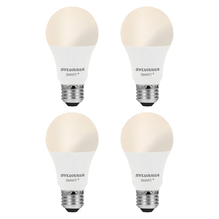 SYLVANIA Wifi LED Smart Light Bulb, A19, 60W, Soft White, Compatible with Alexa and Google Home Only - 4 Pack (75672)
