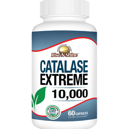 Rise-N-Shine Catalase Extreme Supplement 10,000 with Saw Palmetto, Biotin, Fo-Ti, PABA - Hair Supplements for Strong Hair - 60 Capsules