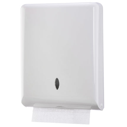 Commercial Paper Towel Dispenser Wall Mount, Holds 500 Multifold, Trifold, Z Fold, C Fold Hand Towels for Bathroom/Restroom, Office, Shop, or Home (White)