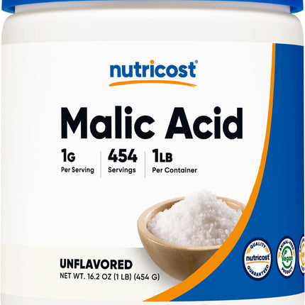 Nutricost Malic Acid Powder 1LB - Gluten Free, Non-GMO (454 Grams)