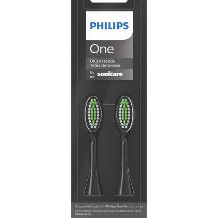 Philips One by Sonicare 2pk Brush Heads, Black BH1022/06