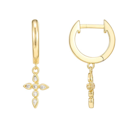 PAVOI Dainty Huggie Earrings, 925 Silver, Yellow Gold, Size 13 Millimeters