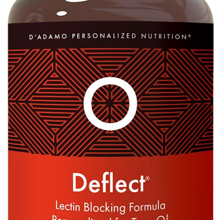 D'Adamo Personalized Nutrition Deflect Lectin Blocker (Blood Type O) - 120 Vegetarian Capsules. Metabolism Booster. Immune Support. Made in The USA.