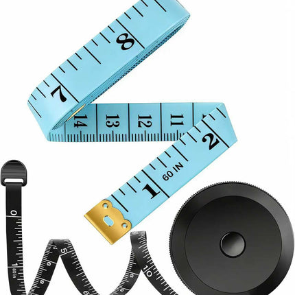 iBayam 2 Pack Tape Measure Measuring Tape Tool for Body Fabric Sewing Tailor Cloth Knitting Vinyl Home Craft Measurements, 60-Inch Soft Retractable Double Scales Rulers for Body Weight Loss