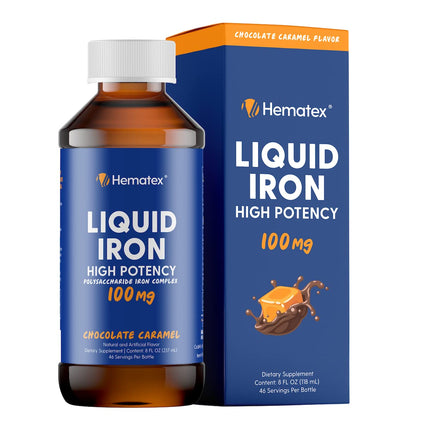 Iron Supplements for Men High Potency Liquid Iron for Adults by Hematex - 100mg Polysaccharide Iron Complex Iron Supplements for Anemia and Iron Deficiency