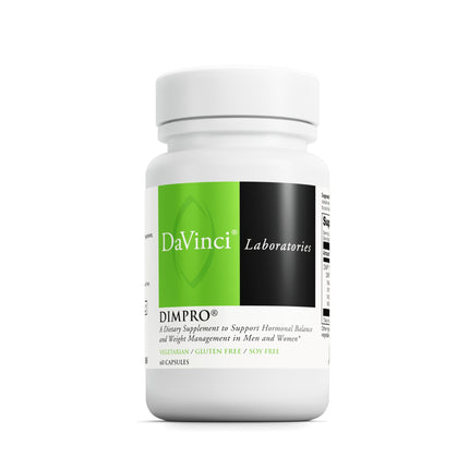 DAVINCI Labs DimPro - Dietary Supplement to Support Hormonal Balance in Men & Women & Healthy Weight Management* - with Vitamin E and More - Vegetarian - Soy-Free - Gluten-Free - 60 Capsules