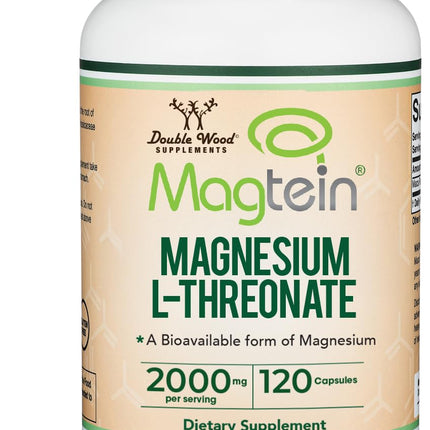 Magnesium L Threonate, Magtein, Sleep and Cognitive Support – High Absorption – Most Bioavailable Form of Magnesium – 2,000 mg – 120 Capsules