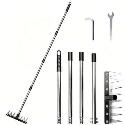 OK5STAR Heavy Duty Iron Weeding Rake for Yard, Lawn and Garden