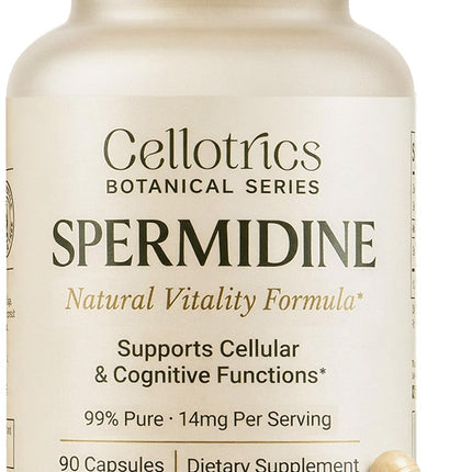 CELLOTRICS Spermidine Supplements - 1260mg | Ultra-Pure 99% Spermidine, Made in USA & USA 3rd-Party Tested |100x More Potent, Spermidine Supplements for Women & Men, Longevity Support