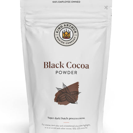 King Arthur Black Cocoa: Dutch Processed Cocoa Powder for Baking - Intense Dark Chocolate Flavor, Unsweetened, Perfect for Cakes, Cookies & Frosting - 14 oz Resealable Bag