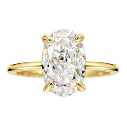 Michooyel 4.0ct Oval Cut Women's Engagement Ring Gold Plated Simulated D Color VVS Promise Ring Wedding Ring for Women 925 Sterling Silver