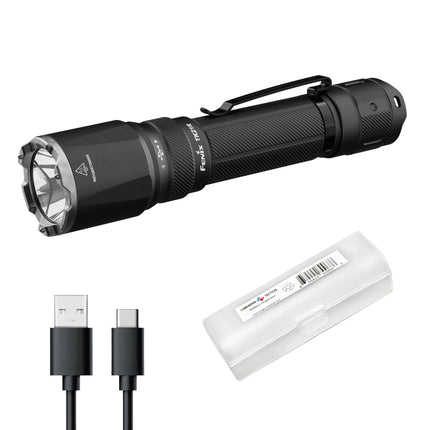 Fenix TK21R Tactical Flashlight, 3600 Lumens High Lumen USB-C Rechargeable Fast Charging Compact Waterproof Single Hand Operation with Lumentac Organizer