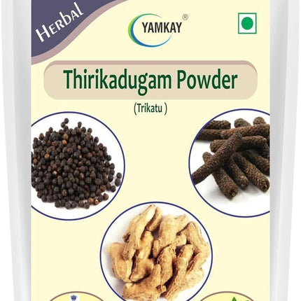 YAMKAY Thirikadugam Powder 300g (10.58 oz) | Trikatu Churna | Katutraya Churna | Three Peppers Herbal Blend | 100% Pure & Natural | No Added Preservatives