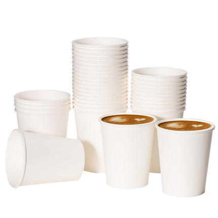 RACETOP Coffee Paper Cups 8 oz [100 pack], Disposable Coffee Cups, Hot Coffee Cups, Office (8 oz 100 pack)