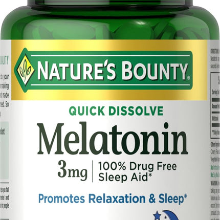 Nature's Bounty Melatonin Tablets, 3 mg, 120 Count