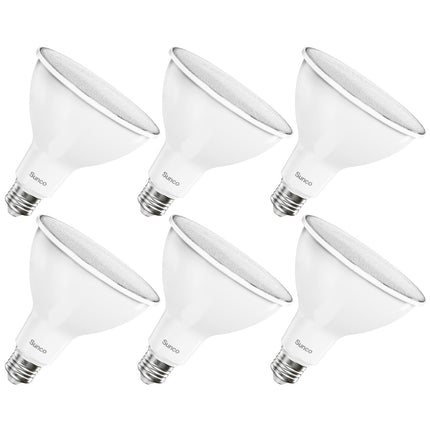 Sunco 6 Pack Outdoor Flood Light Bulb LED PAR38, Exterior Spotlight Bulbs, Weatherproof, 1050 LM, 13W (100W Equivalent), 5000K Daylight, Wet Rated, Dimmable, E26 Base UL