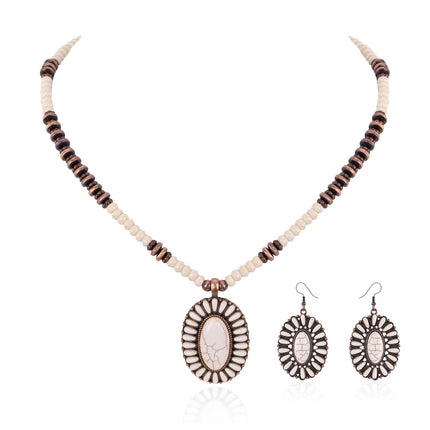 Montana West Rustic Couture's Turquoise Squash Blossom Necklace Earring Set