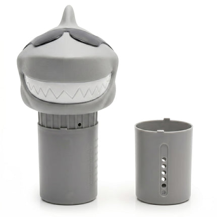 GAME Solar Light-Up Floating Pool Chlorine Dispenser – Shark Design, Adjustable Control Ring, Holds Up to 3 x 3” Chlorine Tablets, for Above-Ground & In-Ground Pools