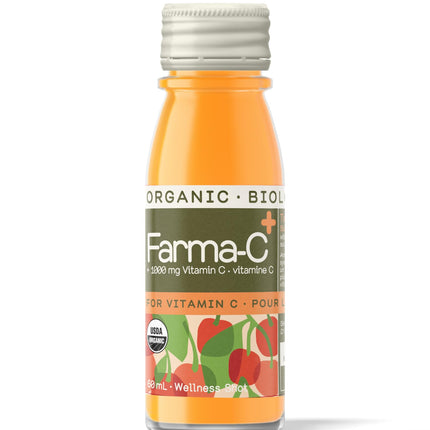 Greenhouse Juice Organic Farma-C+ Wellness Shots Vitamin C Immune Shot Cold-Pressed with Orange, Acerola Cherry, Sea Buckthorn Berry and Fermented Echinacea | Vegan & Gluten-Free (2 Oz, Pack of 12)