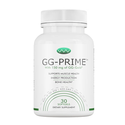 GG-Prime™ Geranylgeraniol Supplement – 150mg GG-Gold® from Annatto – Supports CoQ10 Production, Muscle & Bone Health – 30 Softgels