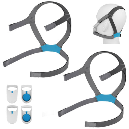 Hecatelly 2 Pack Replacement F40 Headgear and 2 Pairs Magnetic Clips for AirFit F40 Headgear，Comfortable Adjustable Head Strap Replacement for Resmed F40 Full Face Mask-Standard/Medium Size