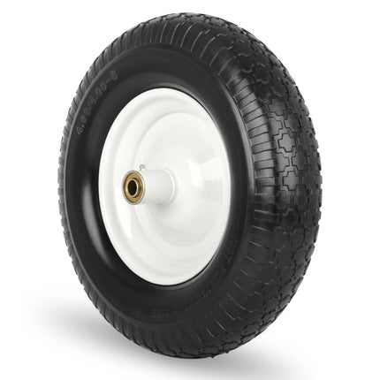 GICOOL 16" Solid Wheelbarrow Tire, 4.80/4.00-8" Flat-Free Tire and Wheel, 6" Centered Hub, 5/8" Axle Bore Hole for Wheel Barrow Garden Utility Cart Replacement