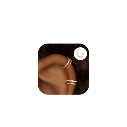 Qyalie Cartilage Helix Conch Piercing Jewelry Gold Hoop Women Earrings