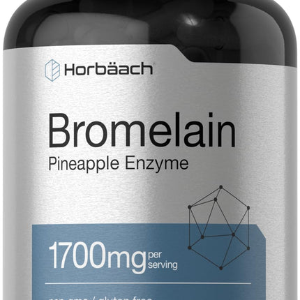 Horbäach Bromelain 1700 mg | 120 Capsules | Supports Digestive Health | Pineapple Enzyme Supplement | Non-GMO, Gluten Free