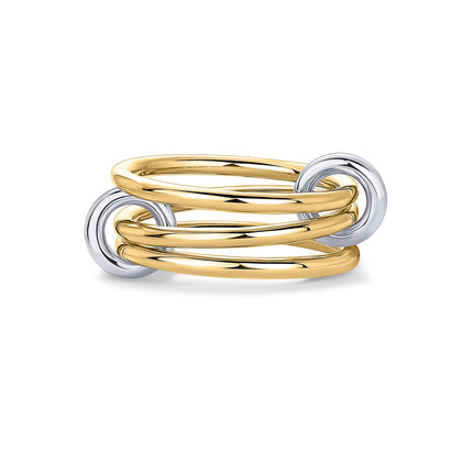 PAVOI Two-Toned Interlocked Statement Ring - White & Yellow