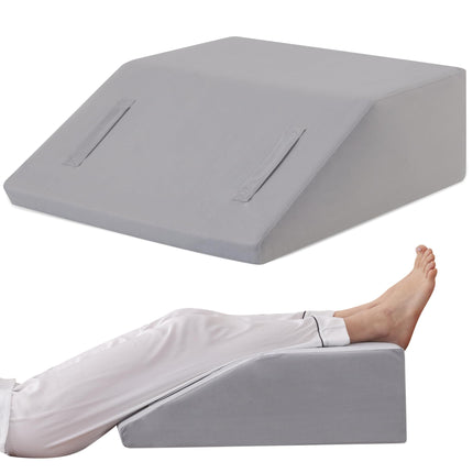 Ruqmuis Leg Elevation Pillow for After Surgery, 10inch Foam Leg Elevating Pillow for Swelling and Blood Circulation, Leg Wedge Pillow for Sleeping, Knee Pillow for Knee Hip Ankle Pain Relief, Velvet