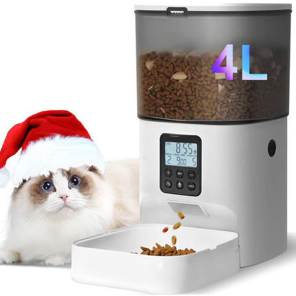 ANDOLL HOME Automatic Cat Feeder,4L Timed Cat＆Dog Dry Food Dispenser