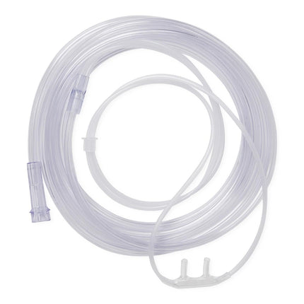 Medline Soft-Touch Nasal Oxygen Cannula with 7-ft Tubing for Adults, Clear, Standard Connector for Seniors & Home Care, Lightweight, 50-Pack